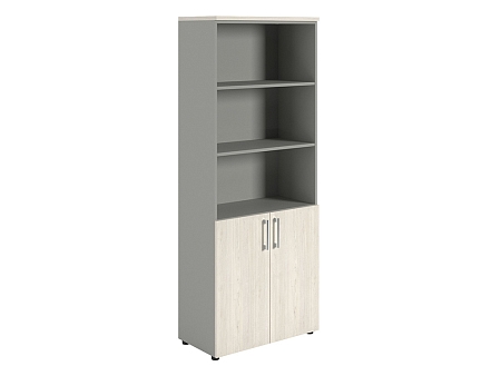 Ormar NV 2080/2 polu-zatvoreno belo drvo / sivo